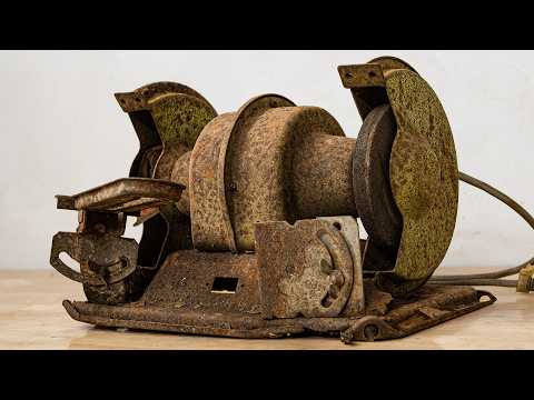 Full Restoration of a Severely Rusted Bench Grinder