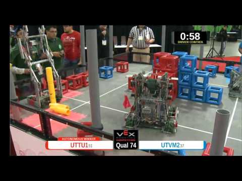 2015 VEXU Q74 - UTTU1 vs UTVM2 - 39 to 7-Division Div-VEX U-VEX Worlds 2015