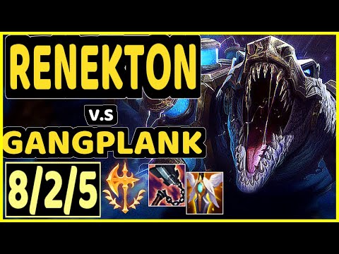 RENEKTON vs GANGPLANK - 8/2/5 KDA TOP CHALLENGER GAMEPLAY - KR