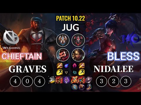 VG Chieftain Graves vs DMO bless Nidalee Jungle - KR Patch 10.22