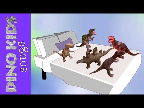 5 Little Monkeys Jumping on the Bed (Dinosaur Version) | Dino Kids Songs