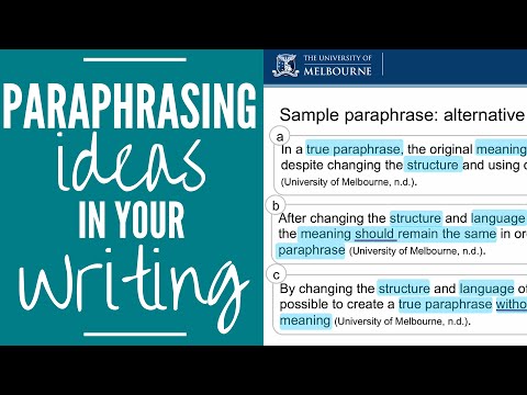 Paraphrasing Ideas in your Writing