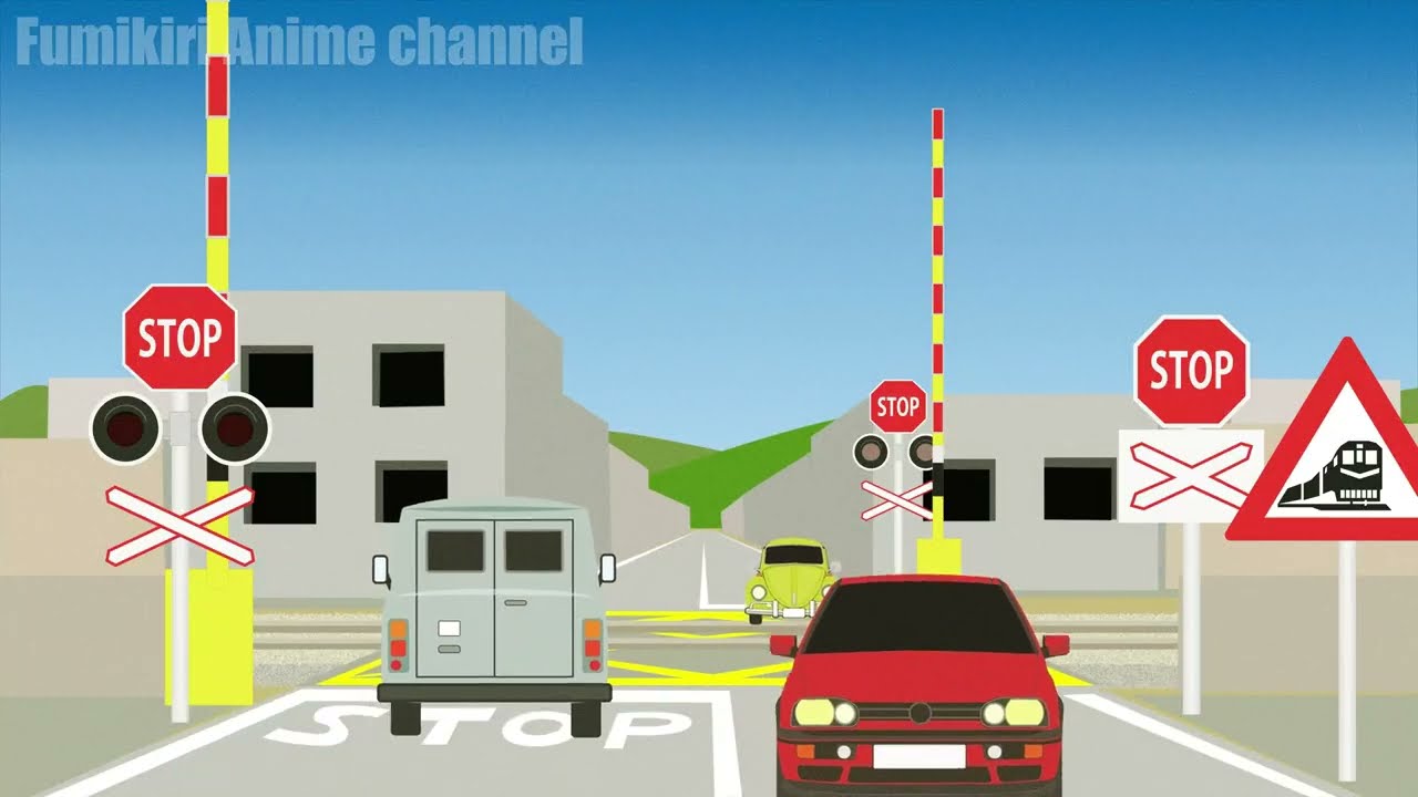 South African Railroad Crossing anime  रेलरोड क्रॉसिंग　南アフリカの踏切アニメ、アップデート4K動画