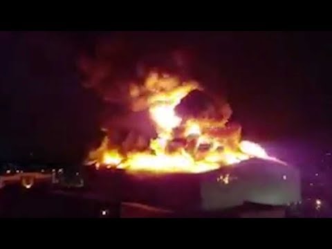 More than 90 firefighters tackle huge fire in London