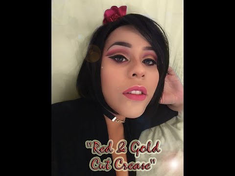 RED & GOLD CUT CREASE. BY Yessica Flowers