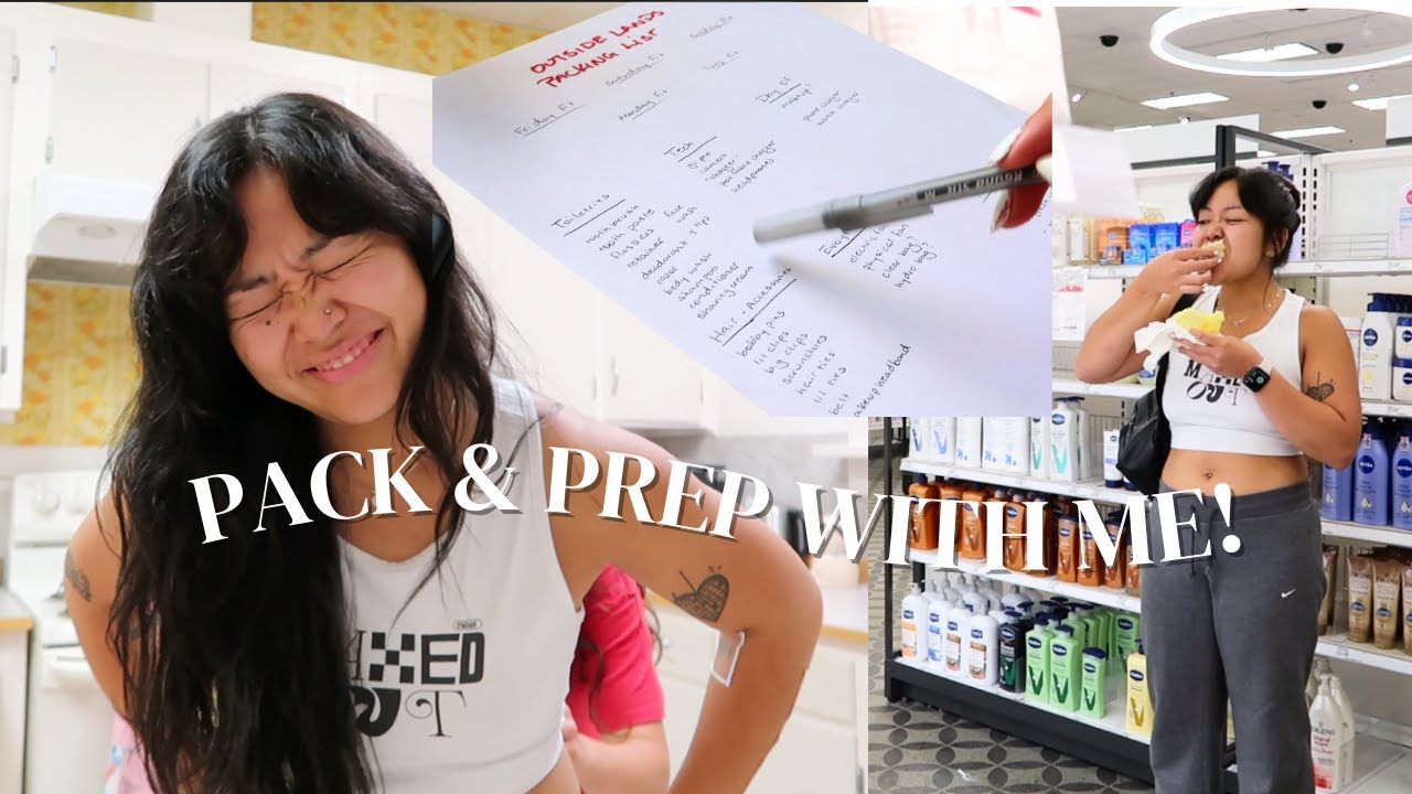 PACK & PREP WITH ME FOR OUTSIDE LANDS! My 5 Steps to Packing! packing tips, target run + tattoos???