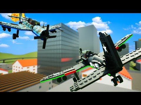 LEGO CITY BATTLE! - Brick Rigs Gameplay - Lego Plane Crashes and Base Destruction with Explosions!