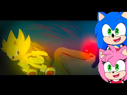 Sonic and Amy watch Shin Sonic vs Super Sonic - The Sonic Tapes (stick nodes)