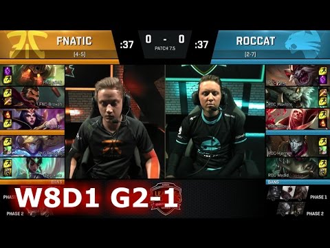Fnatic vs ROCCAT | Game 1 S7 EU LCS Spring 2017 Week 8 Day 1 | FNC vs ROC G1 W8D1 1080p