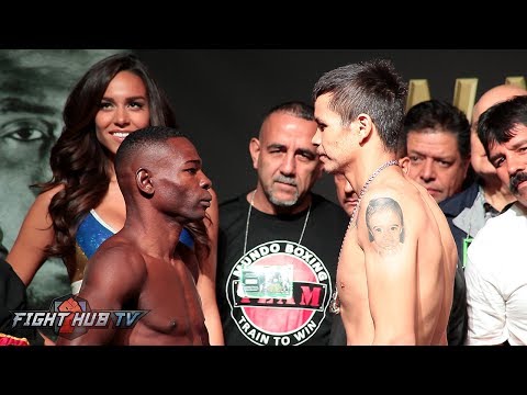 GUILLERMO RIGONDEAUX VS. MOISES CHUCKY FLORES FULL WEIGH IN & FACE OFF VIDEO