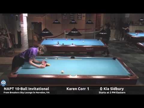 Karen Corr vs Kia Sidbury (with Janet Atwell) - NAPT Inaugural 10-Ball Invitational