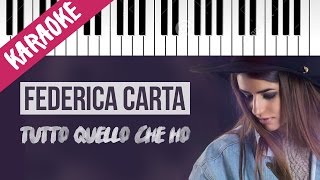 Federica Carta | Tutto Quello Che Ho | AMICI 16 | Piano Karaoke con Testo