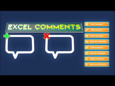 Excel VBA - Comments (Add, Edit, Delete, Delete All, Show, Hide, Show All, Hide All)