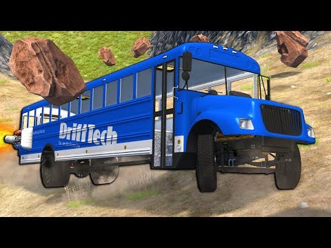 Avalanche Survival with a Rocket Bus! - BeamNG Gameplay & Crashes - Survival Challenge