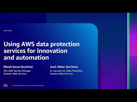 AWS re:Inforce 2023 - Using AWS data protection services for innovation and automation (DAP305)