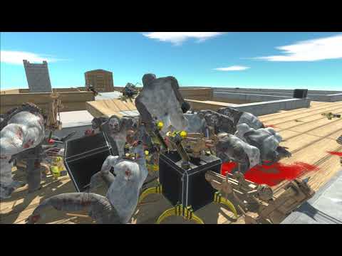 Robotic Army and Base defends King against Armies - Animal Revolt Battle Simulator