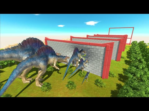 Different Size Carnivorous Dinosaurs Clash Block Race -Animal Revolt Battle Simulator
