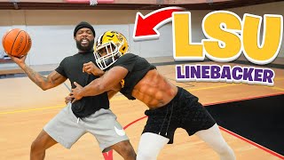 1v1 Basketball Against D1 LSU Linebacker!