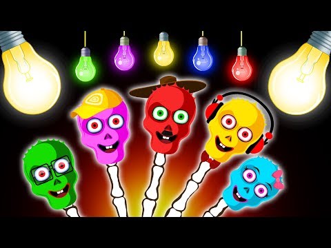 Familia dedo de esqueletos con bombillas de colores - Canciones infantiles | Pueblo Teehee