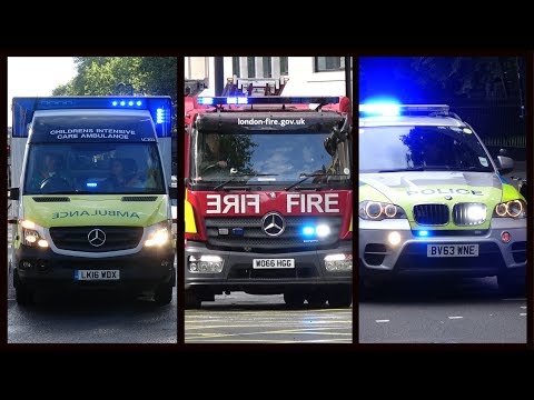 Fire Engines, Police Cars and Ambulances responding - Compilation 30