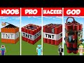 Minecraft WORKING TNT HOUSE BUILD CHALLENGE NOOB Vs PRO Vs HACKER Vs GOD Animation
