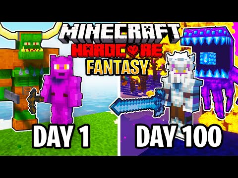 I Survived 100 Days in a FANTASY REALM in Hardcore Minecraft... Here's What Happened