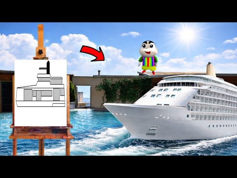 FRANKLIN AND SHINCHAN DRAWING A LUXURY SHIP WITH HELP OF MAGICAL PAINTING BOARD IN GTA 5