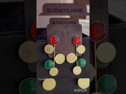 Wooden Cardboard Rectangular Earring Display Tag with Customizable Business Name