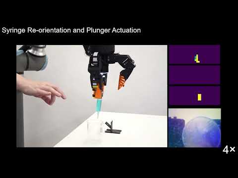 VTAP Gripper reorienting a syringe
