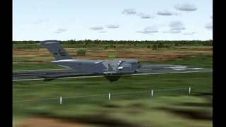 preview picture of video 'FSX POUSO EM RIO BRANCO,ACRE C-17 BOEING GLOBE MASTER 3'