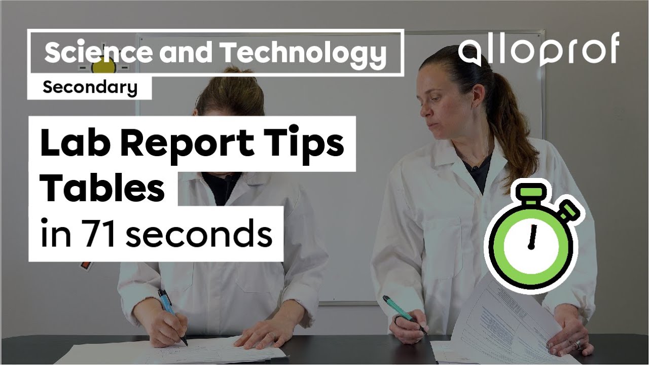 Lab Report Tips - Tables