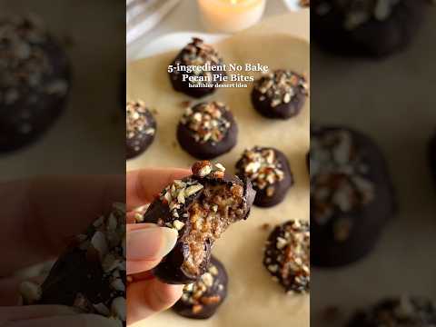 Healthier Dessert Idea: 5-ingredient No Bake Pecan Pie Bites😍 #easyrecipes #healthydessert