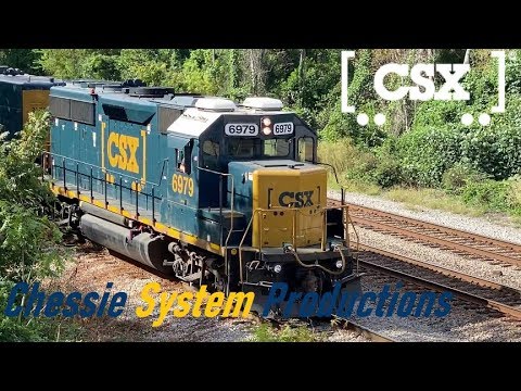 [CSXT]Slug Set [6979 & 2379]Leads Y105-10 Back to Milan Yard After Crossing A & Y Diamond in Fay NC