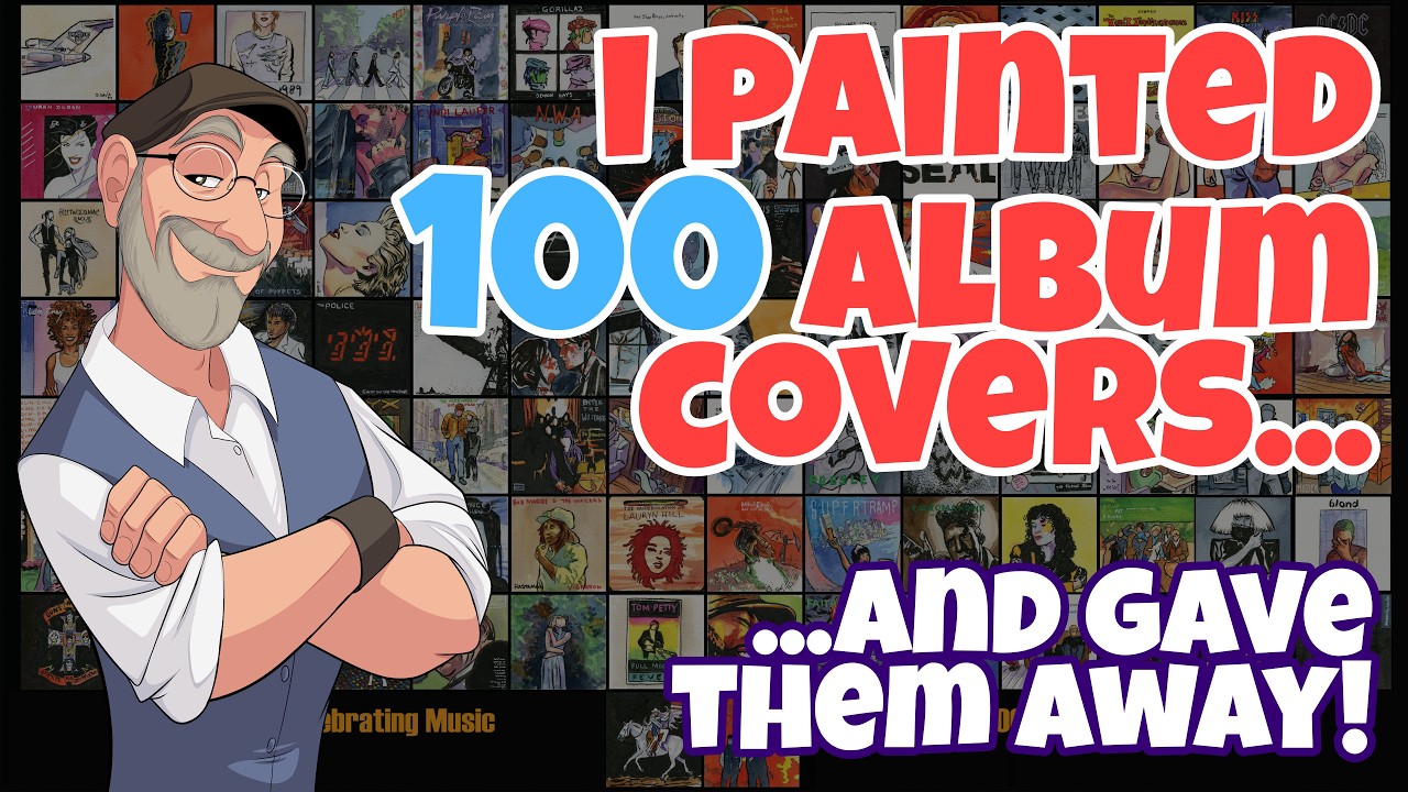 I Painted 100 Mini Album Covers to Give Away at the Pinboard at My Local Artstore!