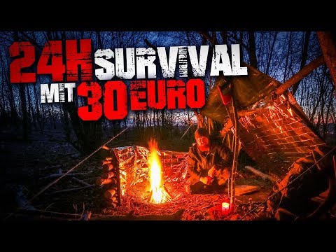 24H SURVIVAL CHALLENGE mit 30€ Ausrüstung im Winter überleben | Fritz Meinecke & NITRO