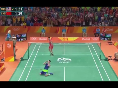 Final 3 mins highlight of Rio Olympic 2016 SemiFinal [LEE CHONG WEI vs LIN DAN] 经典 林李大战 里約奥运2016