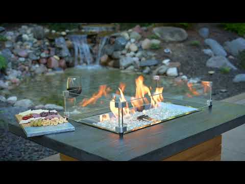 The Outdoor GreatRoom Company Darien 44-Inch Rectangular Gas Fire Pit Table with Everblend Top Overview Video