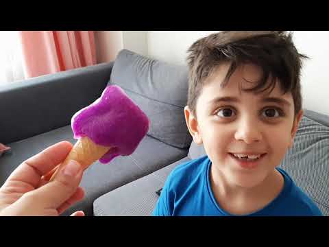 Annesi efeyi kandırmak istedi. Efeye slime dondurma şakası yaptı.