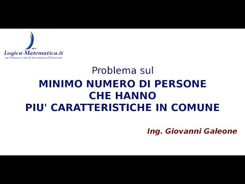 Quiz di Logica - Calcolo minimo numero di persone con più caratteristiche in comune