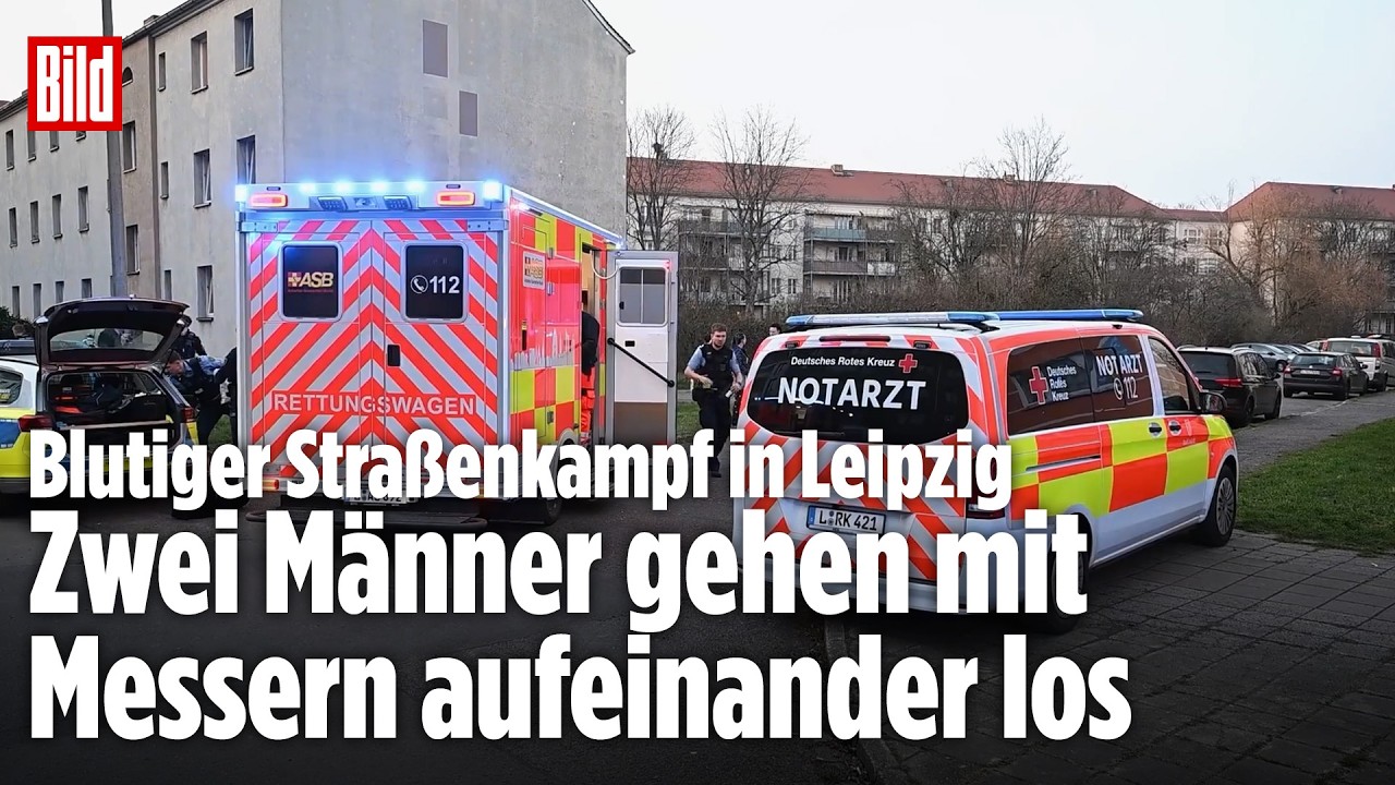 LEPZIG: Blutiger Straßenkampf ‒ Zwei Männer gehen mit Messern aufeinander los