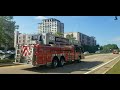 Quincy Fire Department Engine 1 and "New" Ladder 1 Responding