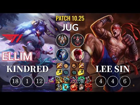 T1 Ellim Kindred vs Lee Sin Jungle - KR Patch 10.25