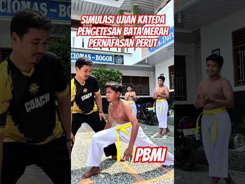 SIMULASI UJIAN PERNAFASAN PERUT BATA MERAH TINGKAT SABUK KUNING KATEDA #kateda #martialarts #shorts