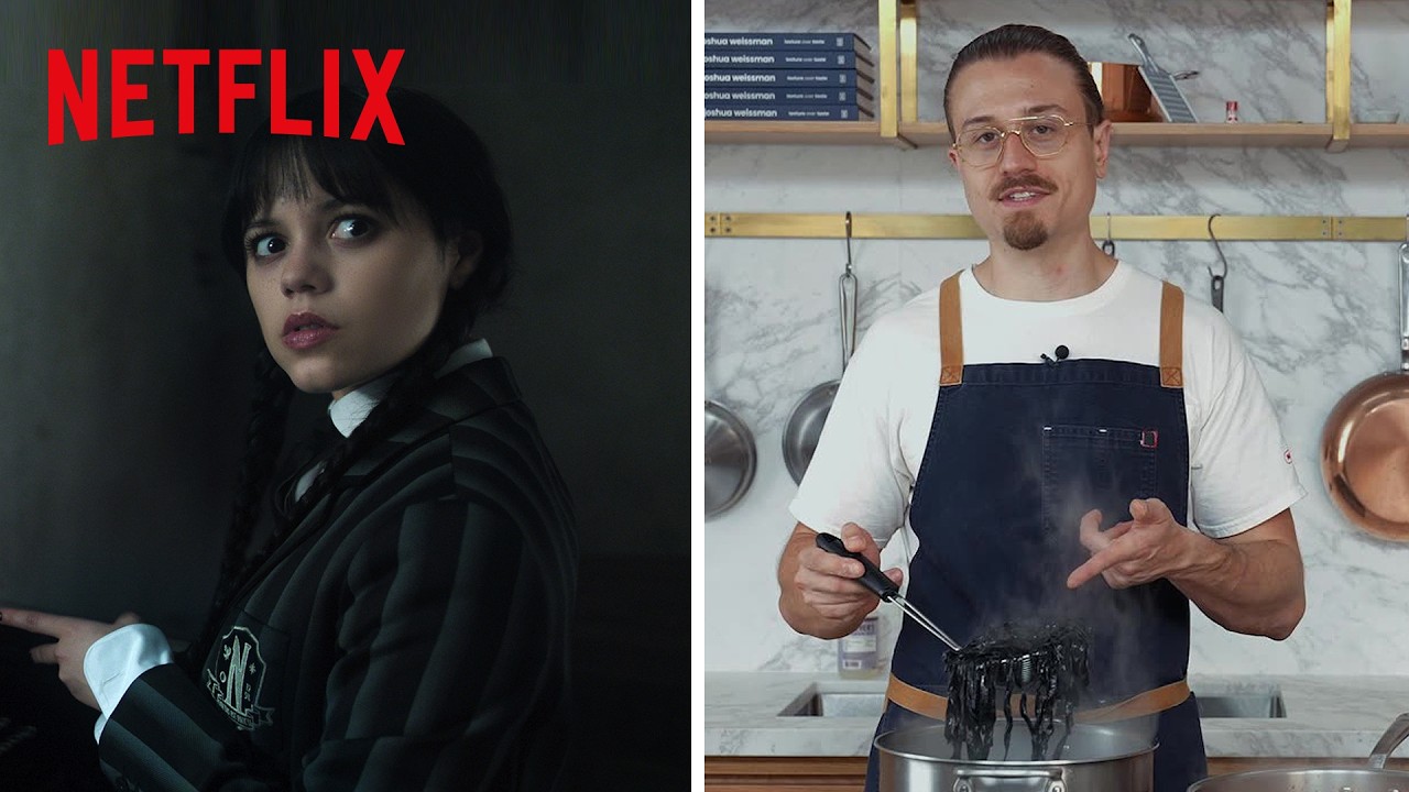 Josh Weissman makes a Squid Ink Pasta for Wednesday Addams | Wednesday: Season 2 | Netflix