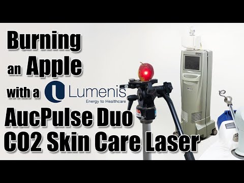 Burning an Apple with the Lumenis AcuPulse Duo CO2 Skin Care Laser - RecycledGoods.com