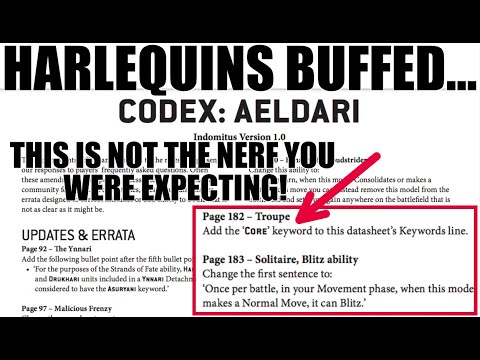 BREAKING Games Workshop MADE HARLEQUINS BETTER... Codex: Aeldari ERRATA & FAQ NOT BALANCE DATASLATE