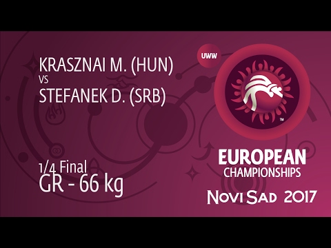 1/4 GR - 66 kg: D. STEFANEK (SRB) df. M. KRASZNAI (HUN) by FALL, 10-0