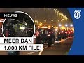Chaos op de weg door massale tractortocht