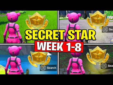 ALL SECRET BATTLE STARS Season 10 - Fortnite Week 1 to 8 Locations (SEASON X) | TamashaBera