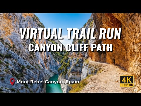Virtual Trail Run: Mont Rebei Canyon’s Extreme Path! (Treadmill Workout)